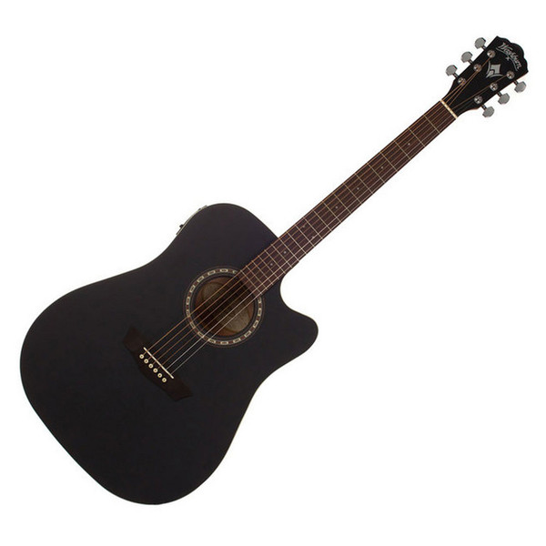 Washburn WD7SCE Harvest Series, Dreadnought Acoustic, Matte Black