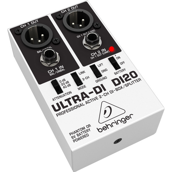 Behringer DI20 Ultra-DI Box - Side View