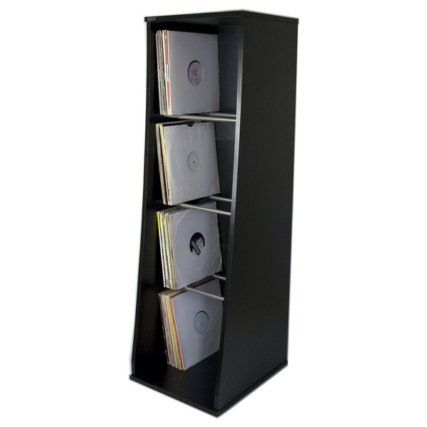 Sefour Vinyl Storage Unit for 500 Records, Black - Front (Records Not Included)