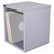 Sefour Vinyl Carry Box to Hold 115 Records, White Label White - Angled View