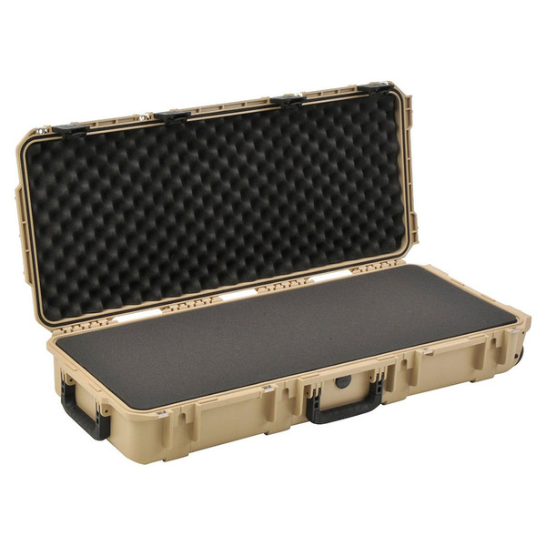 SKB iSeries 3614-6 Waterproof Case (With Layered Foam), Tan - Angled Open