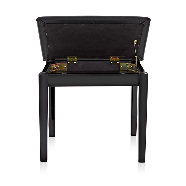 Piano Stool with Storage by Gear4music, Gloss Black