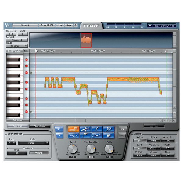 Waves Tune LT Pitch Correction Plugin - Screenshot