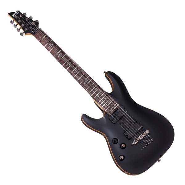 Schecter Demon-7 Left Handed Electric Guitar, Satin Black