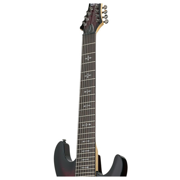 Schecter Demon 8 Electric Guitar, Crimson Red Burst