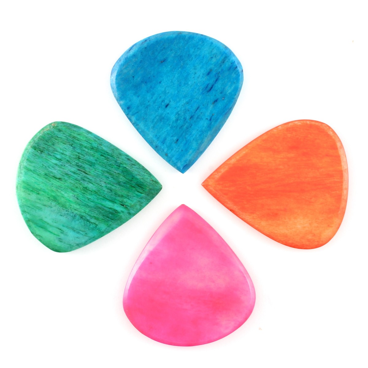 Pack De 4 Médiators TIMBER TONES En Résine - Colors Éclatants Pour Guitare Et Ukulélé