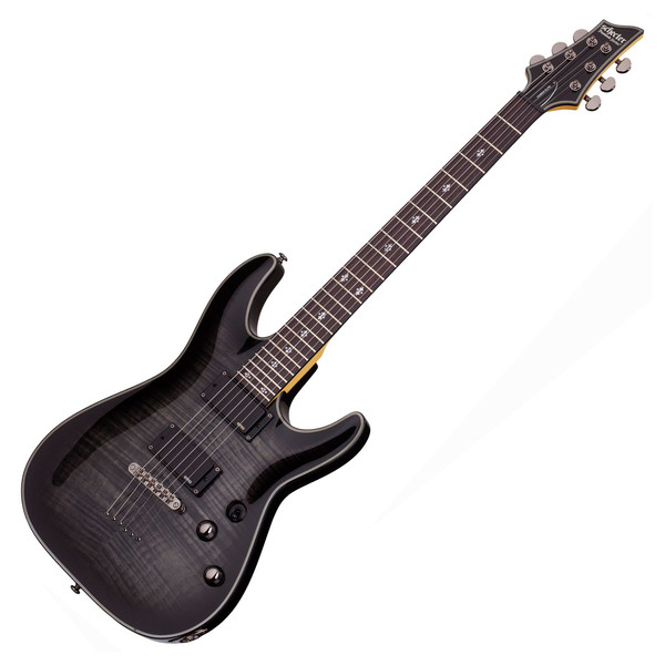DISC Schecter Damien Elite-6 Electric Guitar, Trans Black Burst at