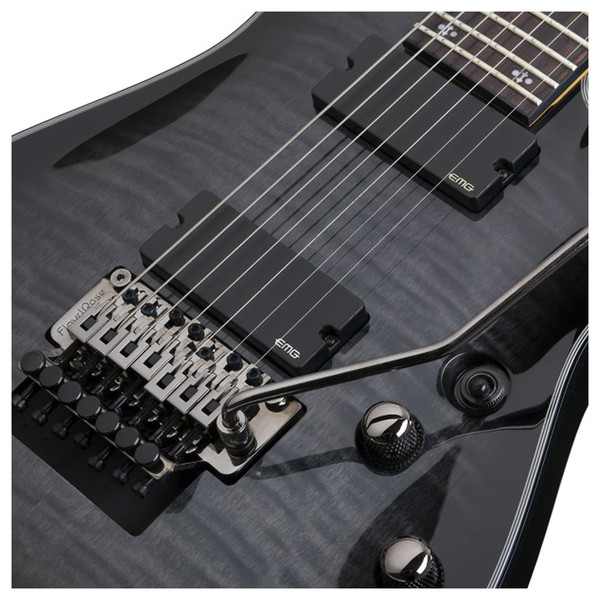 DISC Schecter Damien Elite-7 FR Electric Guitar, Trans Black Burst