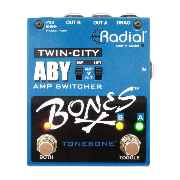 Radial Bones Twin-City ABY Amp Switcher - Front View