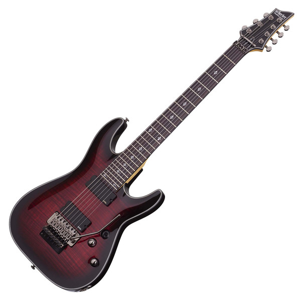 Schecter Damien Elite-7 FR Electric Guitar, Crimson Red Burst at Gear4music