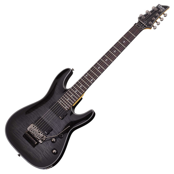 Schecter Damien Elite-7 FR Electric Guitar, Trans Black Burst