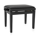 Adjustable Piano Stool by Gear4music, Polished Ebony