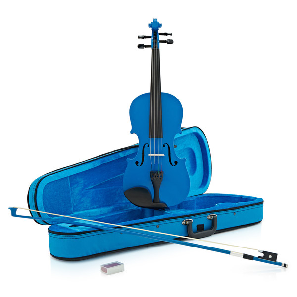 Student 4/4 Violin, Blue, by Gear4music - Ex Demo