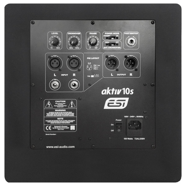 ESI aktiv 10s Active Subwoofer - Rear