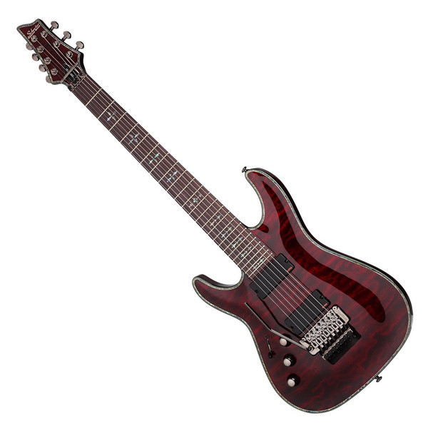 Schecter Hellraiser C-7 FR Left Handed Electric Guitar, Black Cherry