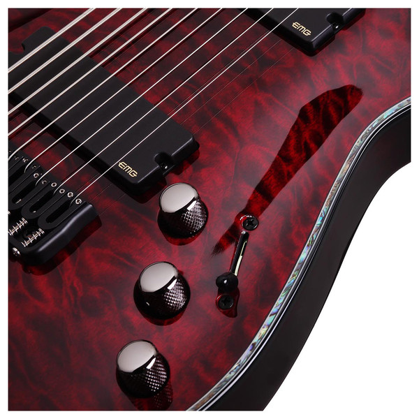 Schecter Hellraiser C-9 Elektrische Gitaar, Zwart Kersenrood