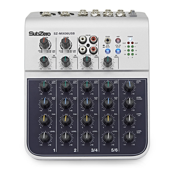 SubZero SZ-MIX06USB 6-Channel USB Mixer/Interface at Gear4music