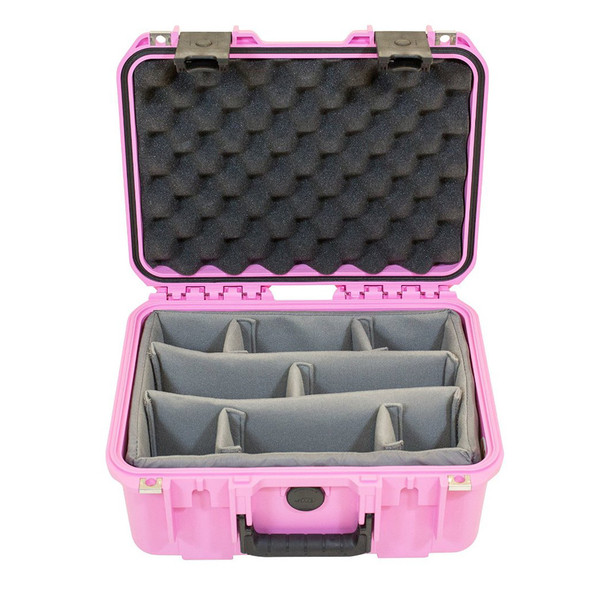 SKB iSeries 1309-6 Waterproof Case (With Dividers), Pink - Front Open