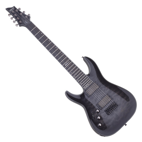 Schecter Hellraiser Hybrid C-7 Left Handed Guitar, Trans Black Burst