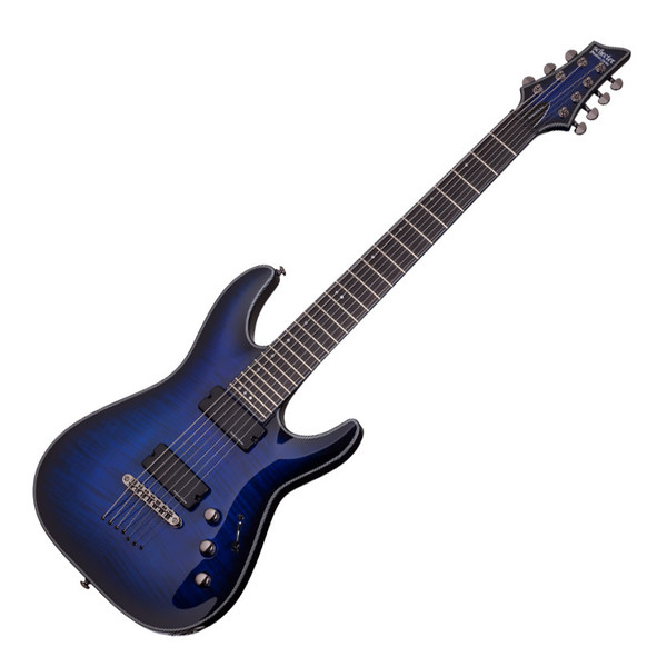 Schecter Blackjack SLS C-7 A Electric Guitar, See-Thru Blue Burst