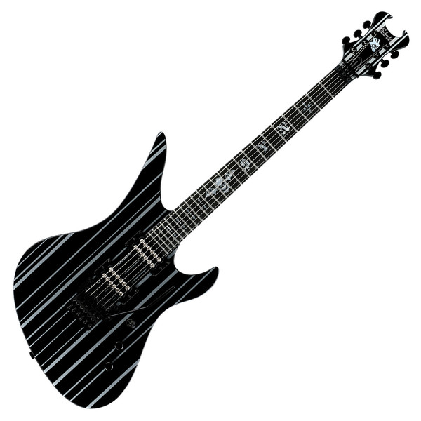 Schecter Synyster Custom Electric Guitar, Black with Silver Stripes