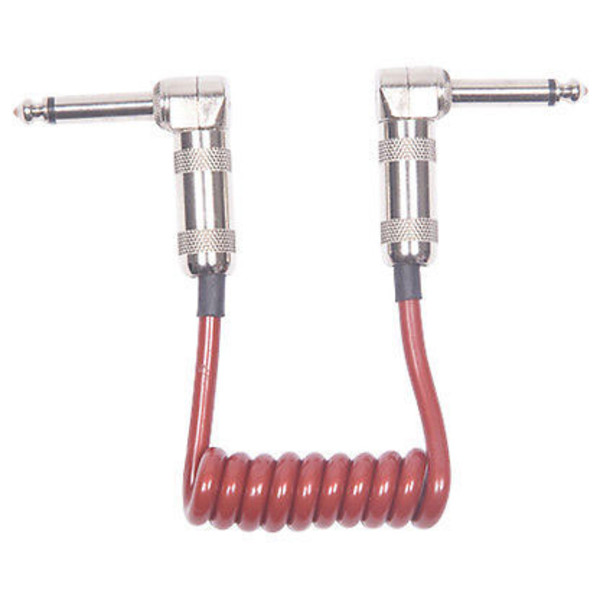 Lava Cable Mini Coil Angled Patch Cable 6"-12", Metallic Red Main Image