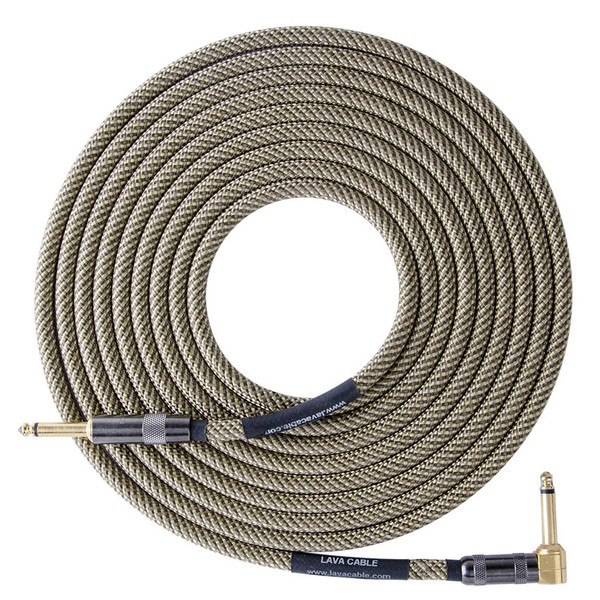 Lava Cable ELC Vintage Tweed Angled Instrument Cable 15ft Image