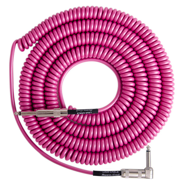 Lava Cable Retro Coil Angled Instrument Cable 20ft, Hot Pink Image