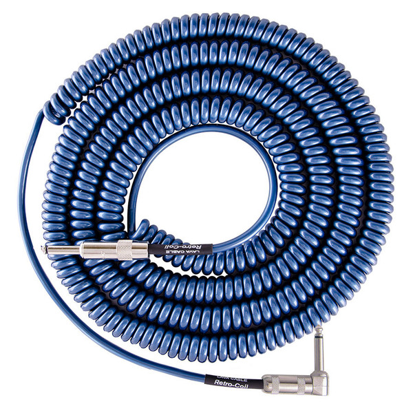Lava Cable Retro Coil Angled Instrument Cable 20ft, Metallic Blue Image