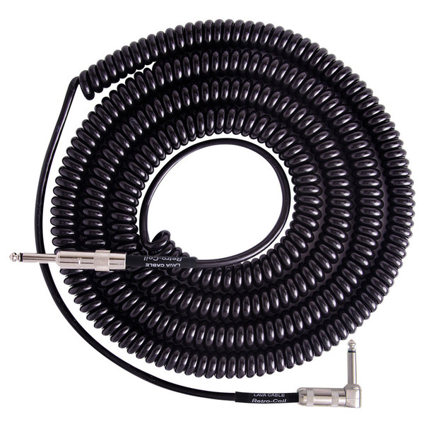 Lava Cable Retro Coil Angled Instrument Cable 20ft, Black Image