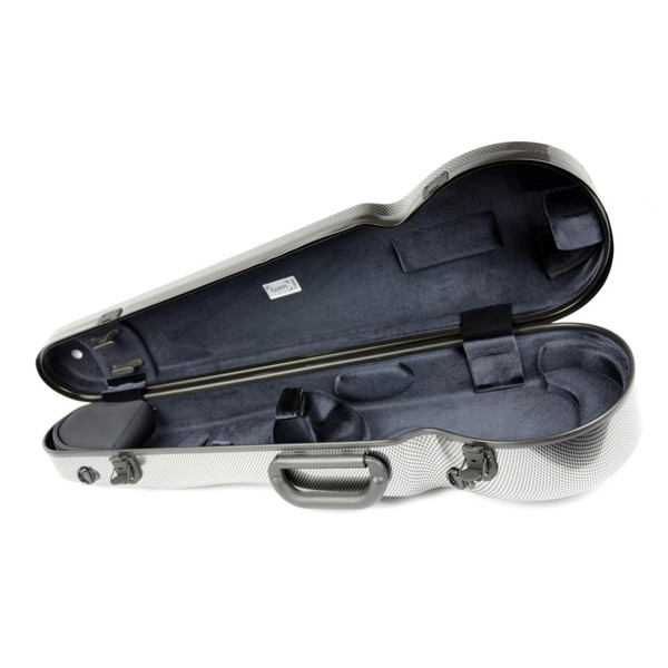 BAM 2002XL Hightech Shaped Violin Case, Silver Carbon