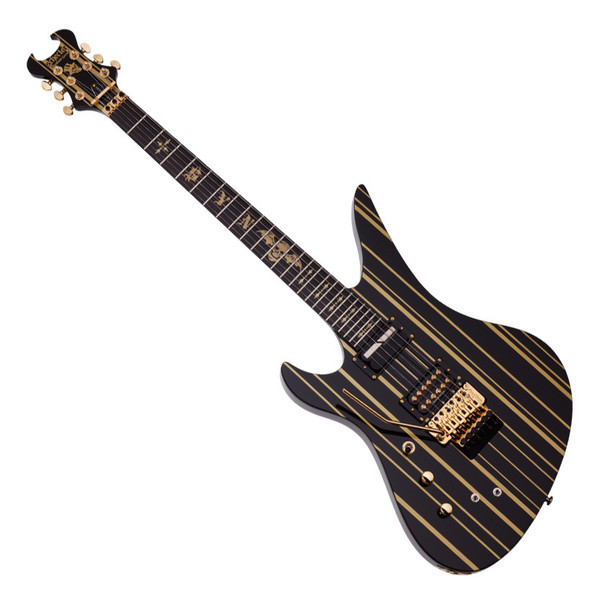 Schecter Synyster Gates Custom-S Left Handed Guitar, Black and Gold