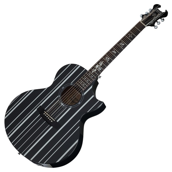 Schecter Synyster AC GA SC Electro Acoustic Guitar, Black and Silver