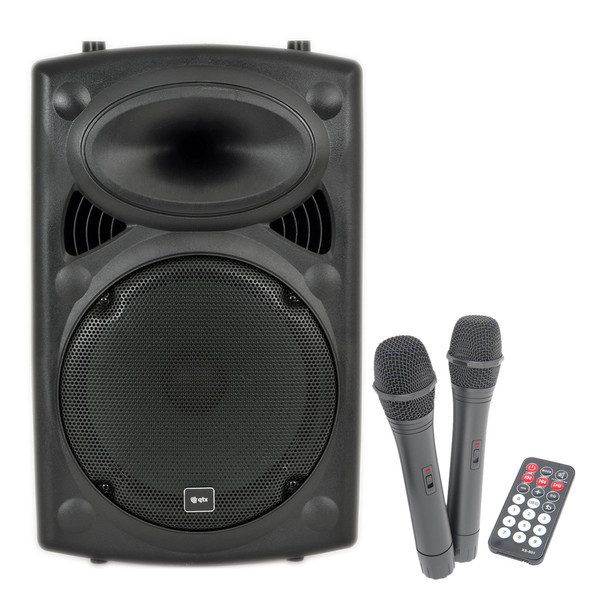 QTX Sound QR12PA Portable PA System with Wireless Mics