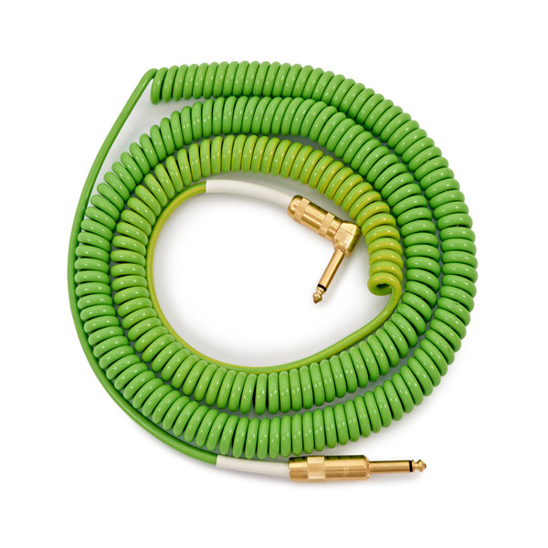 Lava Cable Morph Coil Angled Instrument Cable 25ft, Green to Blue