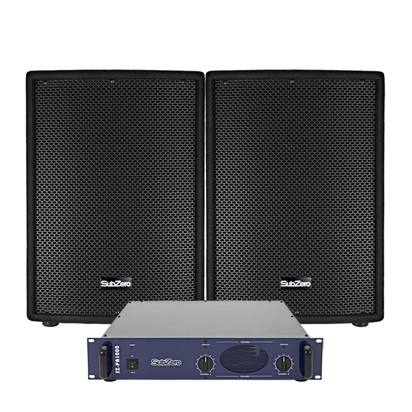 800W 12" Passive PA Package with Power Amp, Speakers + Cables