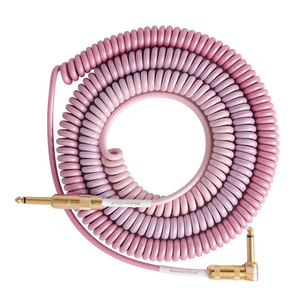 Lava Cable Morph Coil Angled Instrument Cable 25ft, Pink to Purple