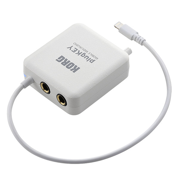 DISC Korg plugKEY MIDI Audio Interface for iOS Devices, White at
