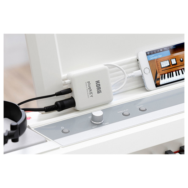 DISC Korg plugKEY MIDI Audio Interface for iOS Devices, White at