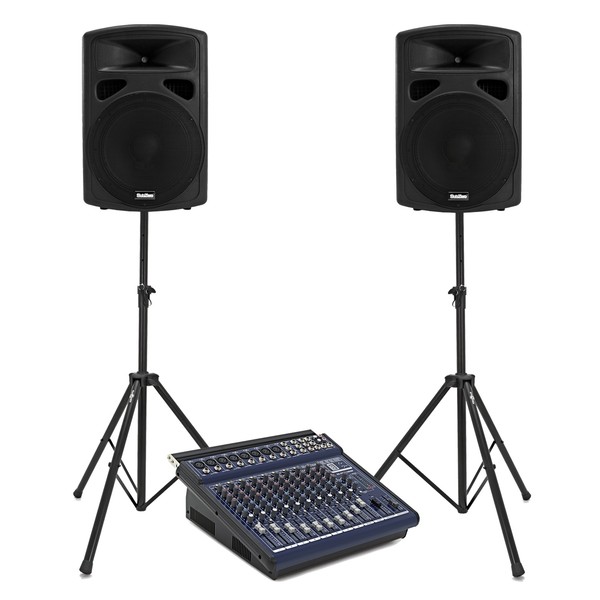 SubZero 15" 600W Passive PA System with ABS Speakers, Cables, Stands