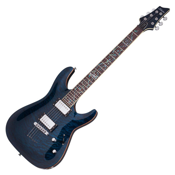 Schecter C-1 Classic Electric Guitar, See-Thru Blue