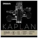 D'Addario Kaplan Golden Spiral Violin E String, Aluminium Wound, Loop