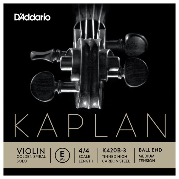 Daddario Kaplan Golden Spiral Solo Violin E String, Ball End, Medium