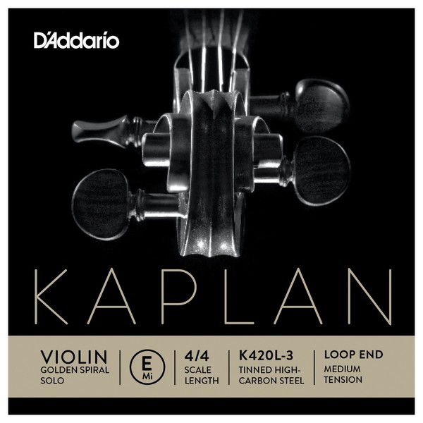 Daddario Kaplan Golden Spiral Solo Violin E String, Loop End, Medium