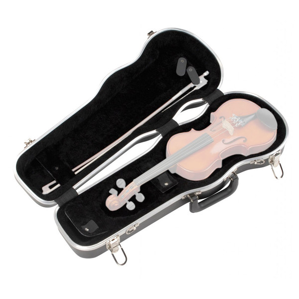 SKB 1/4 Violin Deluxe Fitted Case - Angled Open (Violin Not Included)