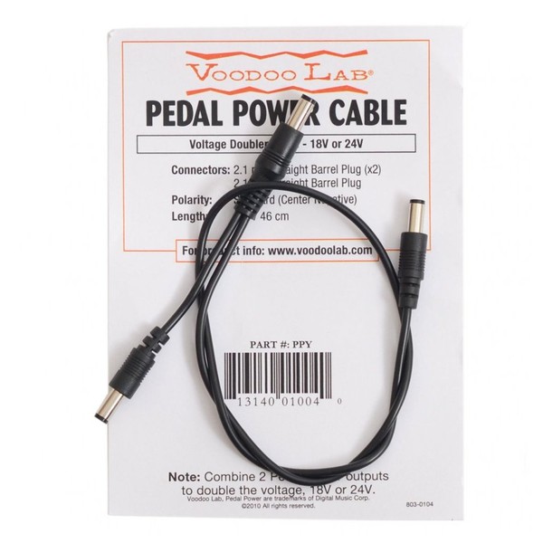 Voodoo Lab 2.1mm Straight Voltage Doubling Cable 18 Inch