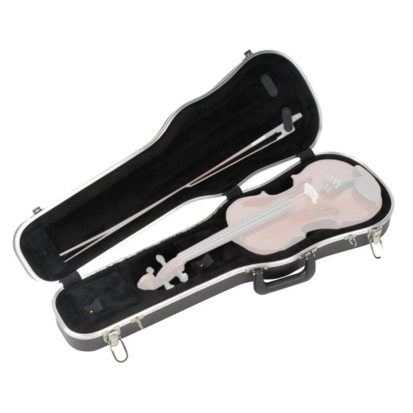 SKB 3/4 Size Violin or 13" Viola Deluxe Fitted Case - Case Open (Violin Not Included)