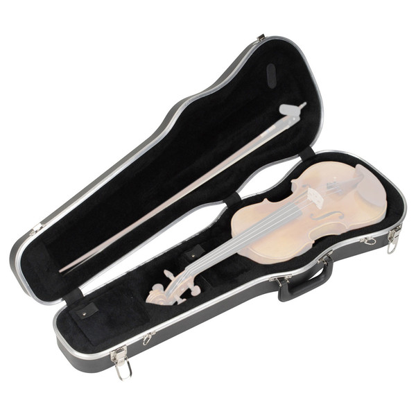 SKB 4/4 Size Violin or 14" Viola Deluxe Fitted Case - Angled Open