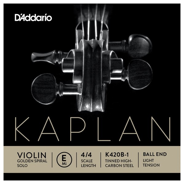 Daddario Kaplan Golden Spiral Solo Violin E String, Ball End, Light