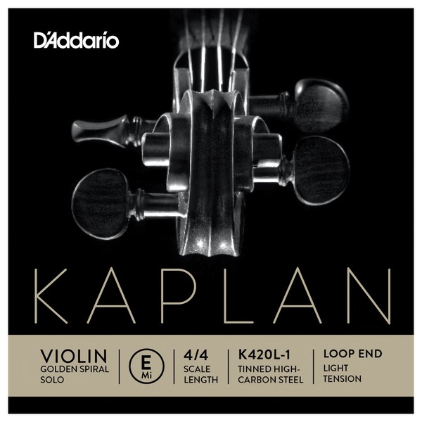 Daddario Kaplan Golden Spiral Solo Violin E String, Loop End, Light